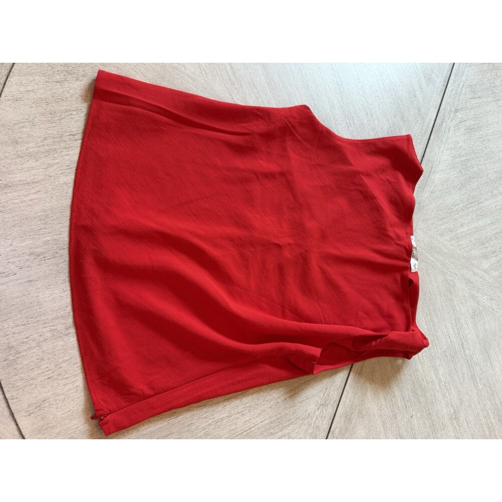Mango Womens Red Twist Detail Sleeveless Cotton Top Size L NEW - Picture 9 of 12